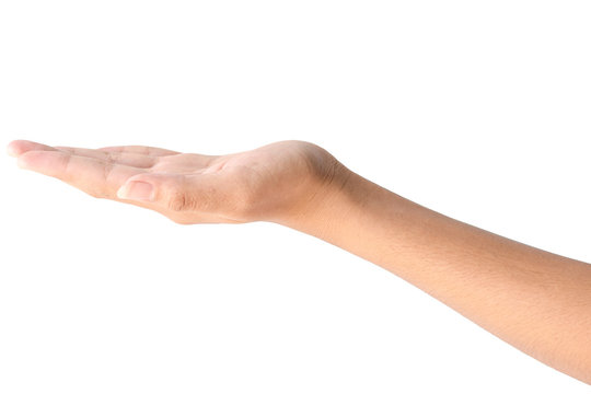 Empty female hand in closeup holding gesture.