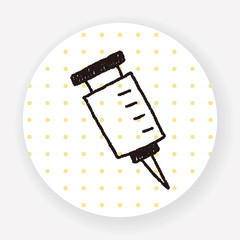 Syringes doodle drawing