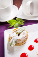 baked apple with mint