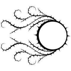 Bush. Black and White Vector Background.