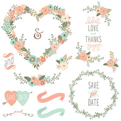 Vintage Wedding Wreath Elements