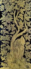 Traditional Thai gold leaf art
