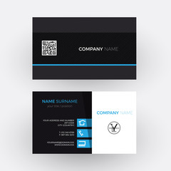 Vector elegant and professional business card, blue and black