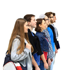 Group of Students Standing in a Line