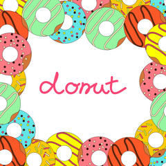 Vector illustration of donut on white background