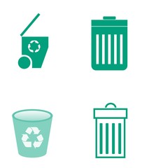 Poubelle en 4 icônes
