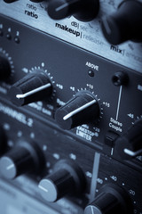 Fototapeta premium Buttons in sound studio