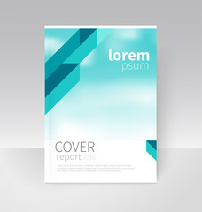 Cover design. Brochure, flyer, annual report cover template. a4 size. modern Geometric Abstract background. blue diagonal lines. blurred background vector-stock illustration EPS 10