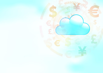 FinTech (financial technology) and cloud computing, foreign exchange, abstract image visual