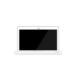 White laptop on white background