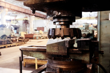 Fototapeta na wymiar turning equipment machinery factory old