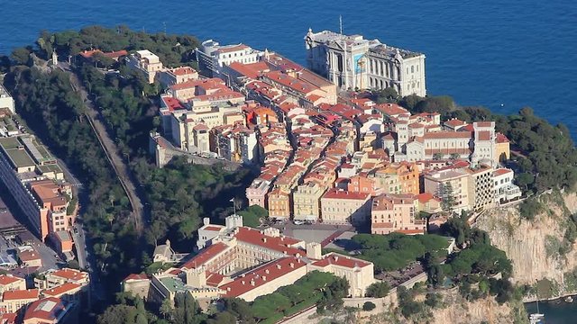 Aerial View of Monaco-Ville - Time Lapse