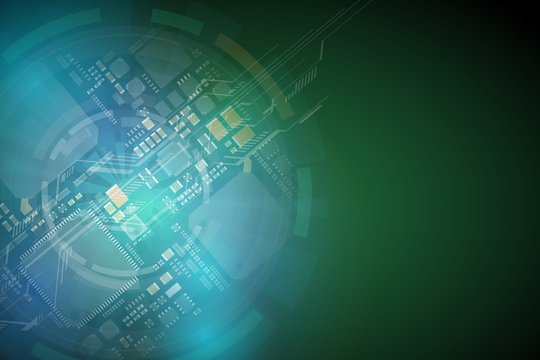 electronic circuit abstract image, electronic component, vector illustration