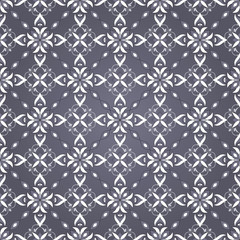 Fototapeta premium White gray decorative seamless texture on gray.