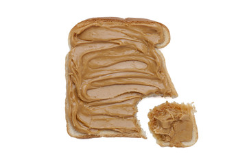 bread with peanut butter spread