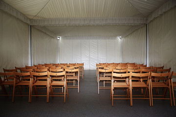 empty room with chairs for conference