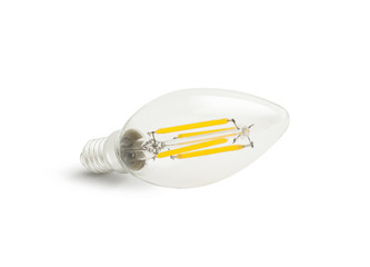 Fototapeta na wymiar LED filament light bulb (E14)