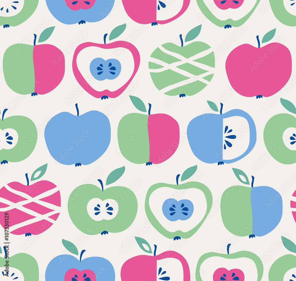 Poster seamless pattern with apples