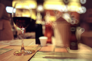 Fototapeta na wymiar blur the background in a French restaurant