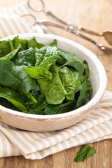 Fresh spinach leaves.