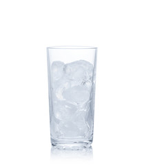 A glass with ice isolated on white background.