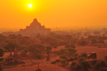 Old Pagodas in Bagan, Myanmar at Sunrise View Point