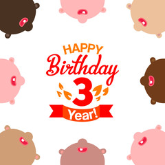 Children celebrating third year birthday