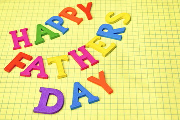 Happy Fathers Day Sign On Yellow Page Background