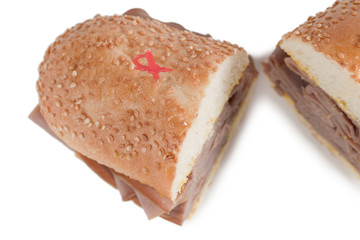 ham sandwich cut into two
