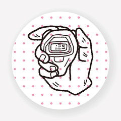 Obraz premium doodle stopwatch