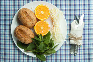 Healthy food poster in vintage style
