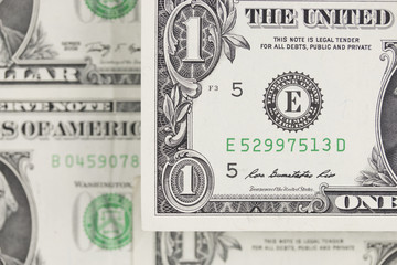 Dollars bills, cash pile background.