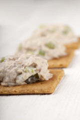 biscuits with a salmon spread