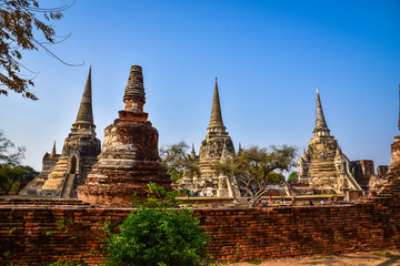 Ancient Pagoda of Wat Phra Sri Sanphet the world heritage site in ayutthaya, Thailand