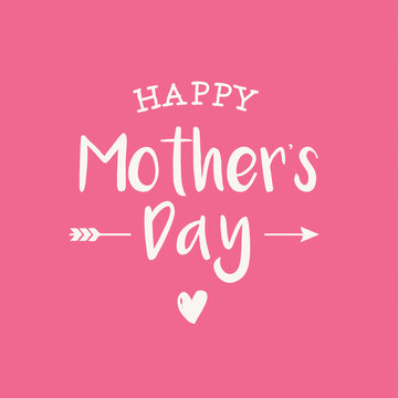 Happy mothers day card, PINK BACKGROUND. Editable logo vector design.