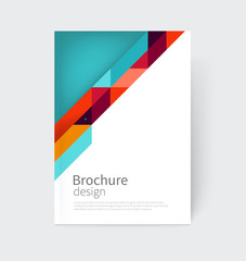 Cover design. Brochure, flyer, annual report cover template. a4 size. modern Geometric Abstract background. blue, yellow and red diagonal lines. vector-stock illustration EPS 10