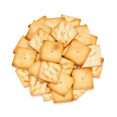 Circle shaped salty snacks.