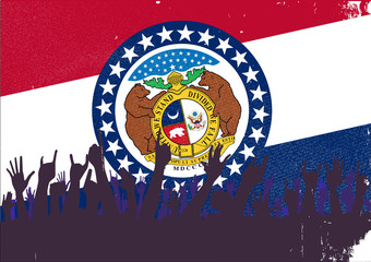 Missouri State Flag with Audience