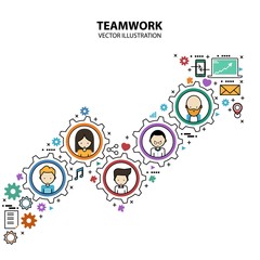 Plakat Teamwork Graphic Design Style Modern