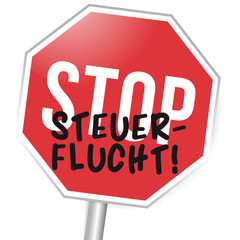 Stopschild - Stop Steuerflucht!