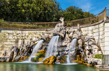 Fototapeta na wymiar Fontana dei Delfini at the Royal Palace of Caserta