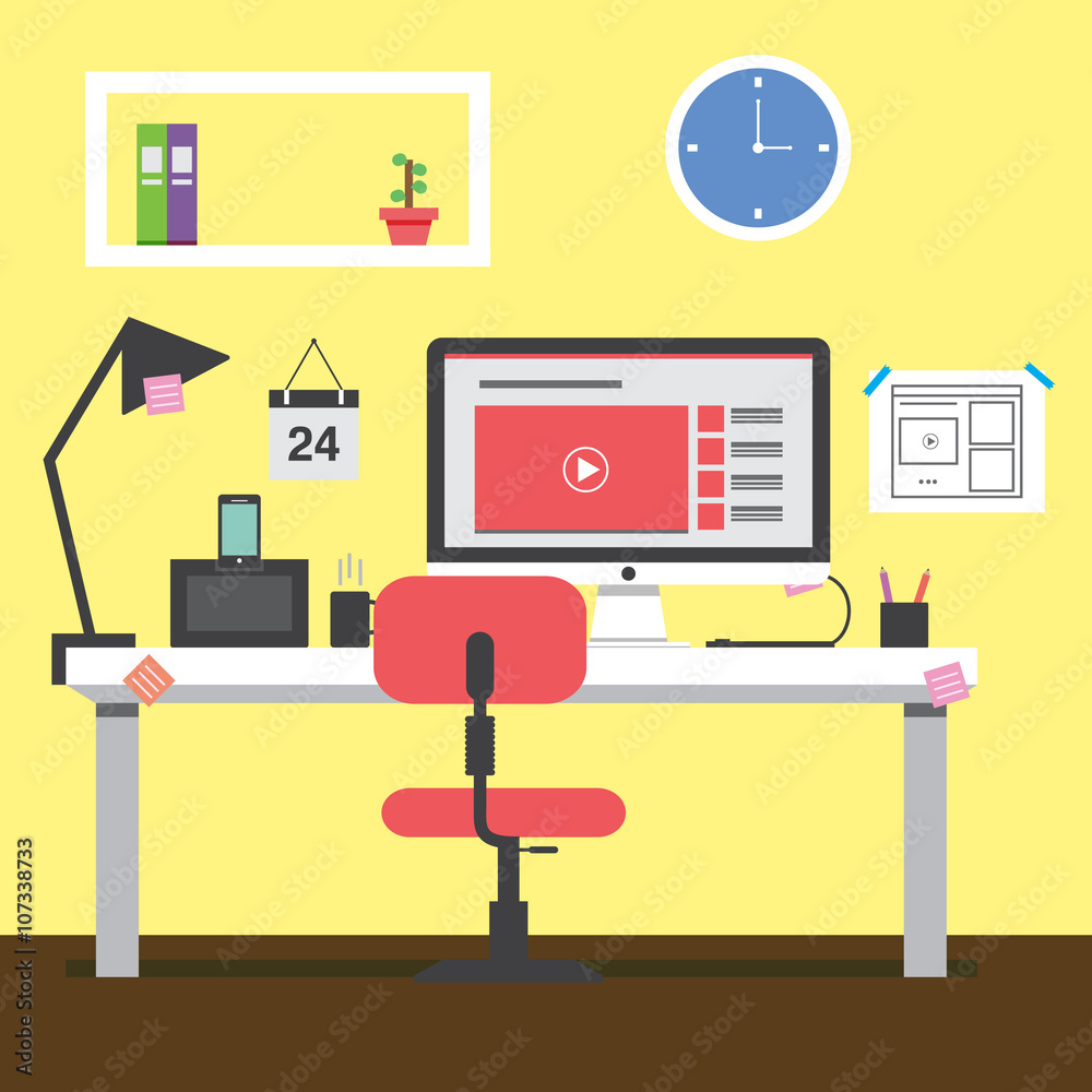 Wall mural web design workspace vector for your ideas