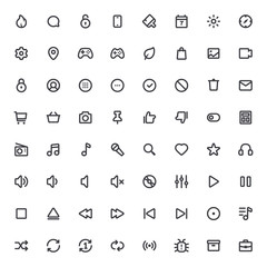 Outline vector icons for web and mobile.Thin Stroke Icons, 4 pixel stroke & 48x48 resolution