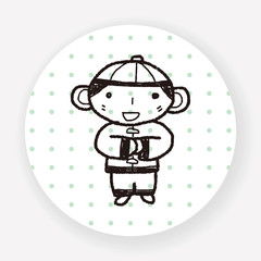 Chinese New Year; Chinese New Year boy doodle