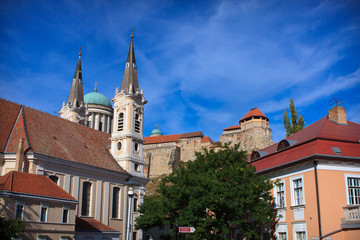 Fototapeta na wymiar View of the Basilica of St. Adalbert in Esztergom