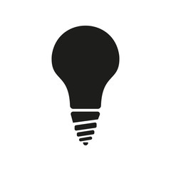 The incandescent lamp icon. Lamp and bulb, lightbulb, filament lamp, glow-lamp, light bulb symbol.UI. Web. Logo. Sign. Flat design. App.