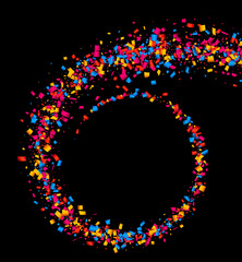 Background with spiral of confetti.