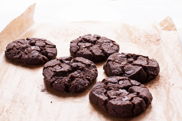Close up of chocolate cookies