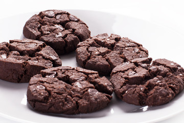 Close up of chocolate cookies