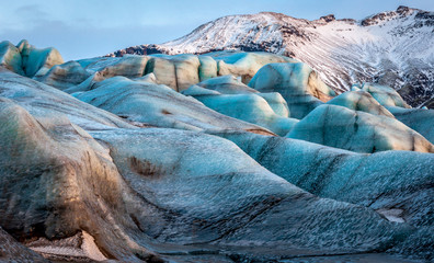 Glacier Vatnajokull, Iceland, part of Vatnajokull National Park. Panorama